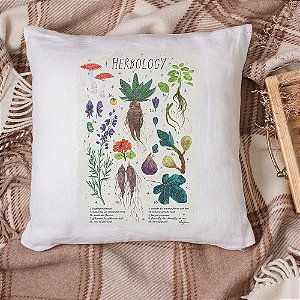 Almofada Herbologia Hogwarts School Of Witchcraft And Wizardry Plantas e Fungos Harry Potter 45x45