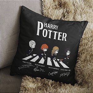 Almofada Harry Potter Assinaturas Tom Felton Rupert Grint Emma Watson Daniel Radcliffe Hogwarts Abbey Road Os Beat 45x45