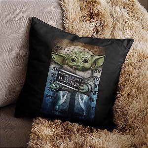 Almofada Grogu Baby Yoda Imperial Police Mug Shot Star Wars 45x45