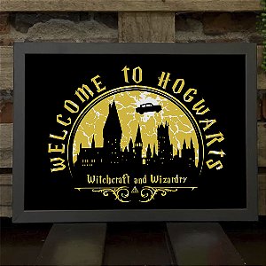 Quadro Bem-vindo à Hogwarts Welcome To Hogwarts Bruxaria e Feitiçaria Harry Potter A3