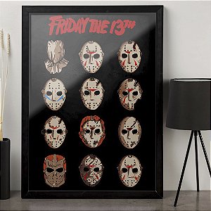 Quadro Jason Voorhees Friday The 13th Sexta Feira 13 Terror Horror Serial Killer Máscaras A3