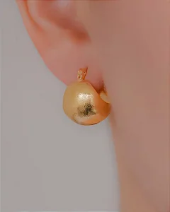 Brinco Argola Craquelada Fosca no Dourado