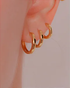 Brinco Trio Argolinhas Lisas