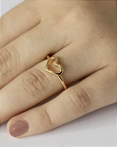 Anel Coração Vazado TAM 16