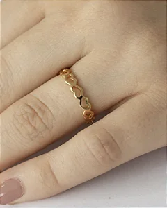 Anel Corações Vazados TAM 16