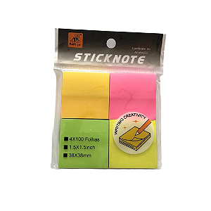 Bloco Adesivo Colorido 100 Folhas