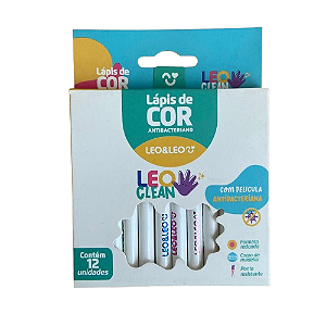 Lápis de Cor Antibacteriano Leo Clean Leo&Leo
