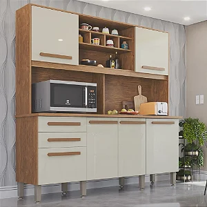 Armário para Cozinha 6 Portas 2 Gavetas Luna Plus