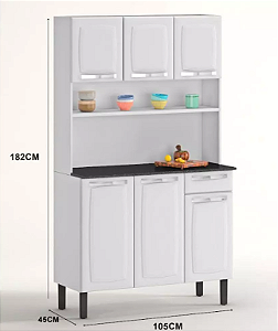Armário De Cozinha Rose 6 Portas 1 Gaveta I3g1-105 Branco