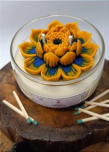 Vela Aromática Com Rosa Dália 200g