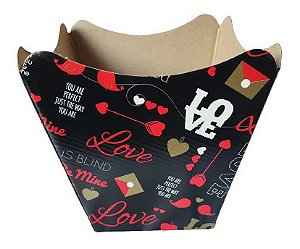 30 Cachepós Pequeno Love Preto Xingó Decoração Enfeite