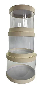 Caixa Box Transparente De Acetato Branca Kit C/3 Uni