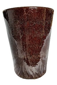 Vaso Cerâmica Esmaltado Cilindro Liso 3