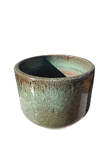 Vaso Cachepo Eugênia Cerâmica Jade Bambu 3
