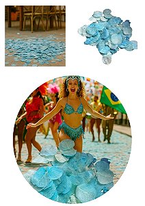 Folha Moeda Azul Claro Premium Decoração- 100 Folhas