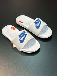 Chinelo Slide Nike Branco/Azul