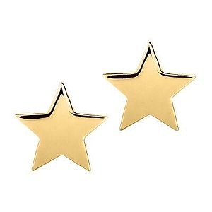 Brinco Estrela Lisa – Banhado a Ouro 18k