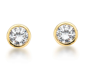 Brinco Ponto de Luz com Borda Lisa – Banhado a Ouro 18k