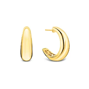 Argola Bold Orgânica Lisa – Banhado a Ouro 18k