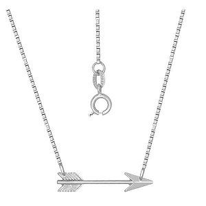 Colar Flecha - Banhado a Ródio Branco