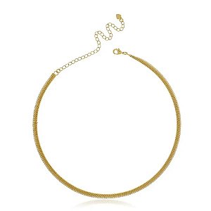 Gargantilha Lisa Banhada a Ouro