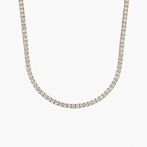 Gargantilha Zircônia Clássica - Banhada a Ouro 18k