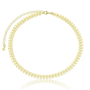 Gargantilha Escama de Peixe - Banhada a Ouro 18K