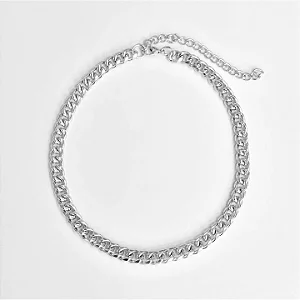 Gargantilha Grumet Feminina - Banhada a Ródio Branco