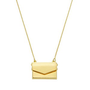 Relicário Carta - Banhado a Ouro 18K