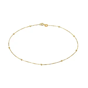 Tornozeleira Bolinhas - Banhada a Ouro 18k