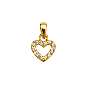 Pingente Coração Cravejado - Banhado a Ouro 18k