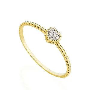 Anel Coração Delicado – Banhado a Ouro 18k