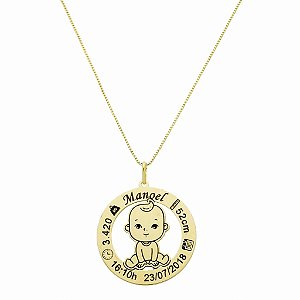 Pingente Bebê Personalizado – Banhado a Ouro 18k