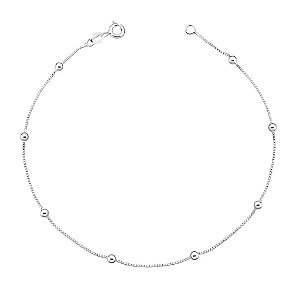 Pulseira Veneziana Diamantada com Bolinha - Prata 925