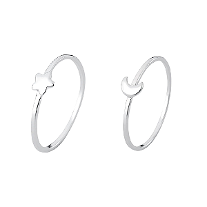 Kit amigas: Anel Estrela e Lua