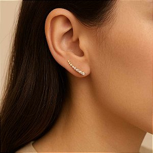 Brinco Ear Cuff Cravejado de Zircônias