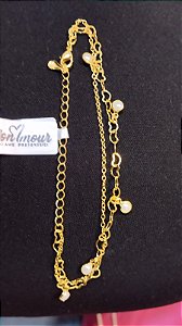 Pulseira Dupla com Corações