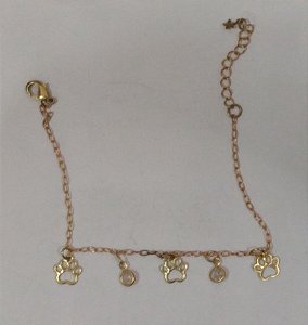 Pulseira Pendente de Patinha e Zircônia -
