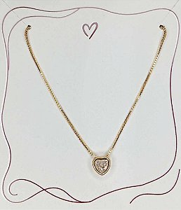 Colar Ponto de Luz Coração 45cm