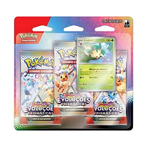 Pokémon TCG Blister Triplo Evoluções Prismáticas - Leafon