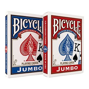 Par Baralho Bicycle Original Jumbo Mágica Pôquer Letra Gde