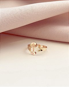 Anel Letra Vazado Banhado a Ouro 18k – Modelo Personalizado