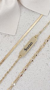 Pulseira Personalizada com Nome – Banhada a Ouro 18k