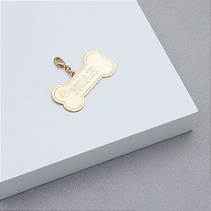 Pingente Personalizado em Formato de Osso - Banho de Ouro 18k