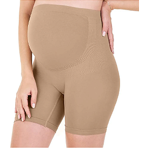 Bermuda Maternity Bege sem Costura Zee Rucci - TAM ( GG )