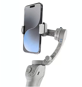 Estabilizador Gimbal Peining M01 3 Eixos para Celular – Dobrável, Cinza, Bateria de Longa Duração 3600mAh