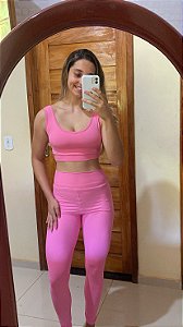 Conjunto de legging rosa, TAM U