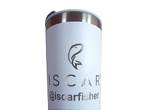 COPO TÉRMICO COM TAMPA E ABRIDOR – 502ML – BRANCO, PERSONALIZADO ISCARFISHER