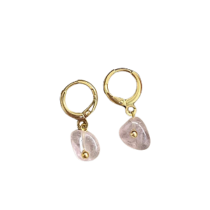 Argolinha Cristal Quartzo Rosa