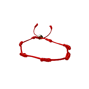Pulseira de 7 Nós Vermelha  Fecho DOURADO